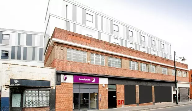 Exterior of Premier Inn London hotel