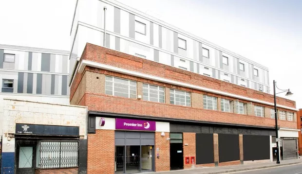 Exterior of Premier Inn London hotel