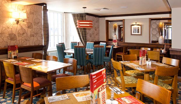 Restaurant area at Premier Inn London Dagenham