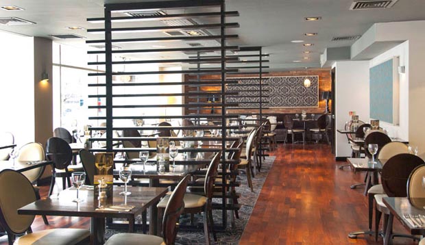 Restaurant area at Premier Inn London Euston hotel