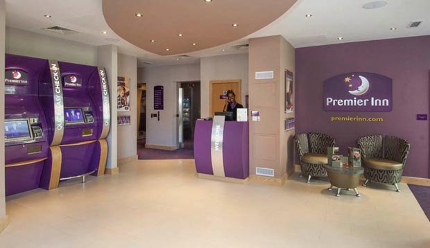 Reception area at Premier Inn London Southwark (Tate Modern) hotel