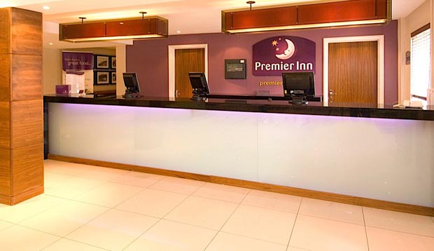 Reception at Premier Inn Manchester Old Trafford hotel