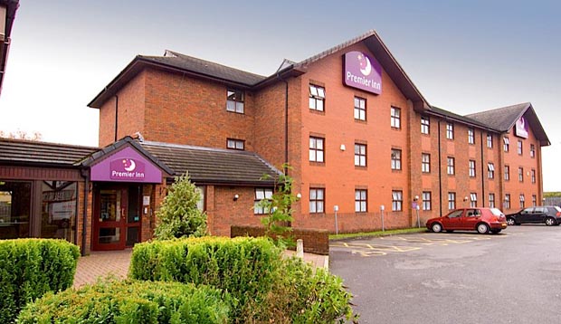 Car park at Premier Inn Manchester (Prestwich) hotel showing car park