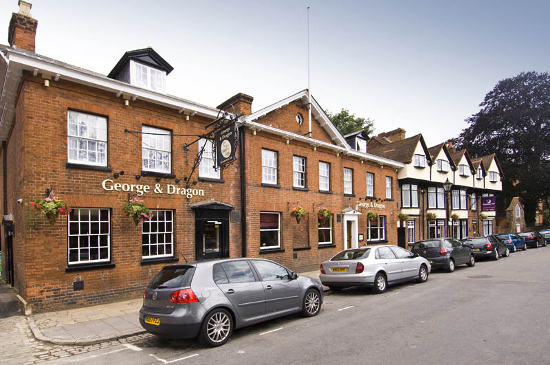 Exterior at Premier Inn Marlow hotel showing car park