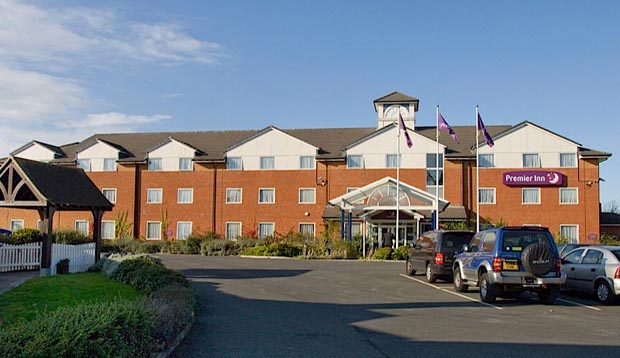 Car park and exterior of Premier Inn Middlesbrough Central hotel