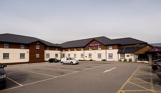 Outside Premier Inn Newquay (A30/Fraddon) showing car park