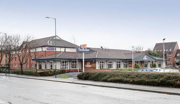 Outside Premier Inn Nottingham Castle Marina hotel