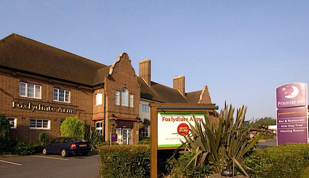 Exterior of Redditch West (A448) with blue sky in the background