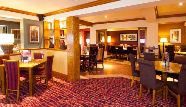 Restaurant area at Premier Inn Rugeley