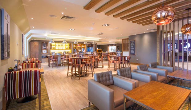 Restaurant area at Premier Inn Telford International Centre