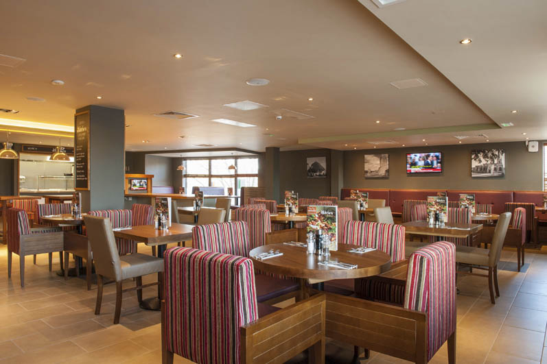 Restaurant area at Premier Inn Trowbridge
