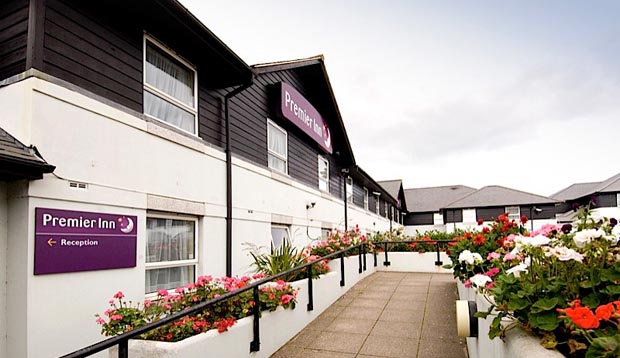 Exterior of Premier Inn Truro showing reception