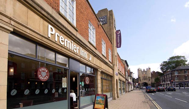 Exterior of Premier Inn York City (Blossom St North) showing street view